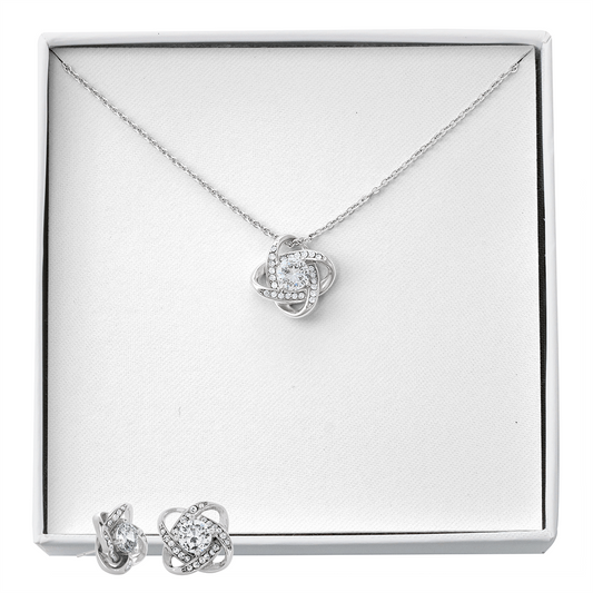 LOVE Knot Necklace and Earring Set