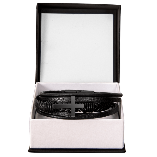 Leather Cross Bracelet