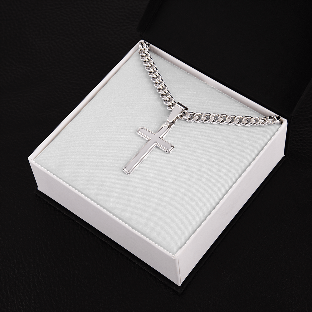 Custom Personalized Cross with Cuban Link Chain