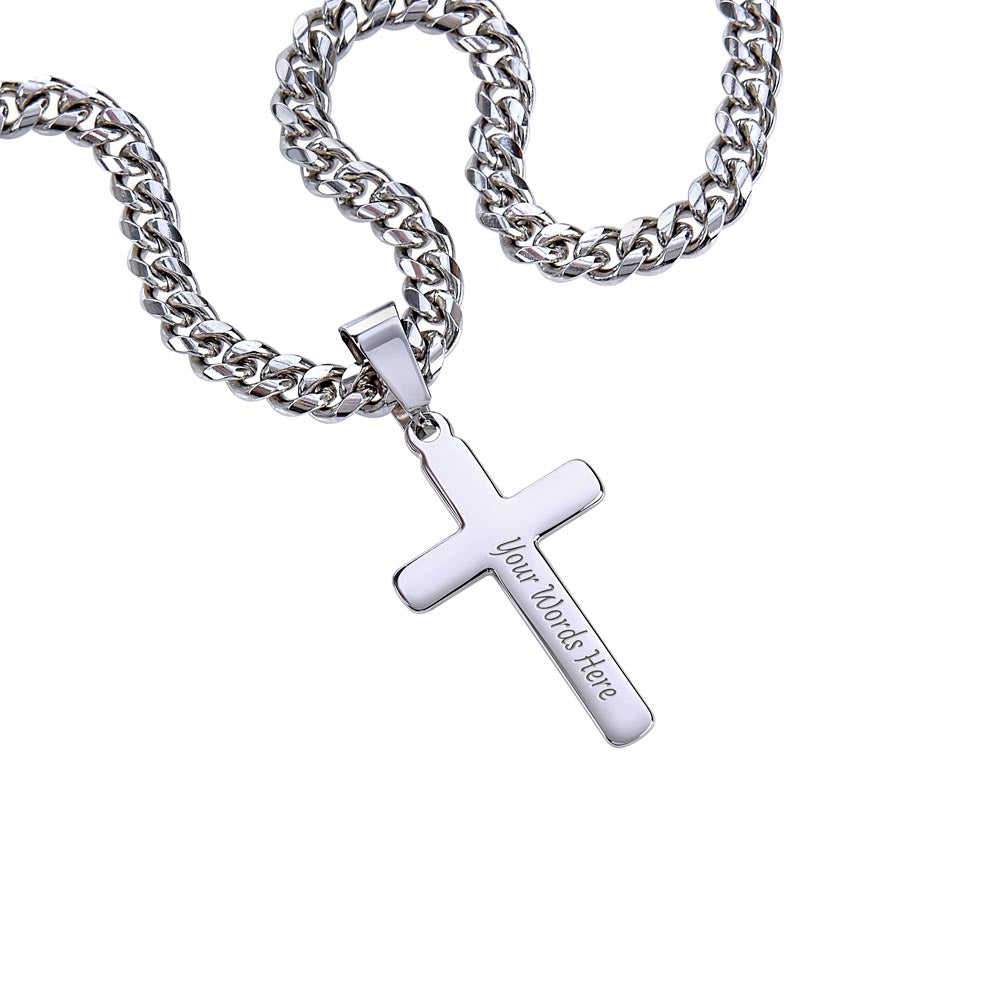 Custom Personalized Cross with Cuban Link Chain