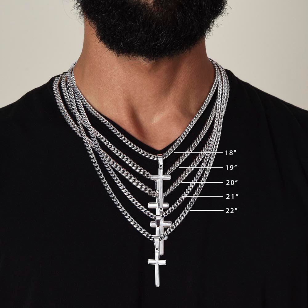 Custom Personalized Cross with Cuban Link Chain