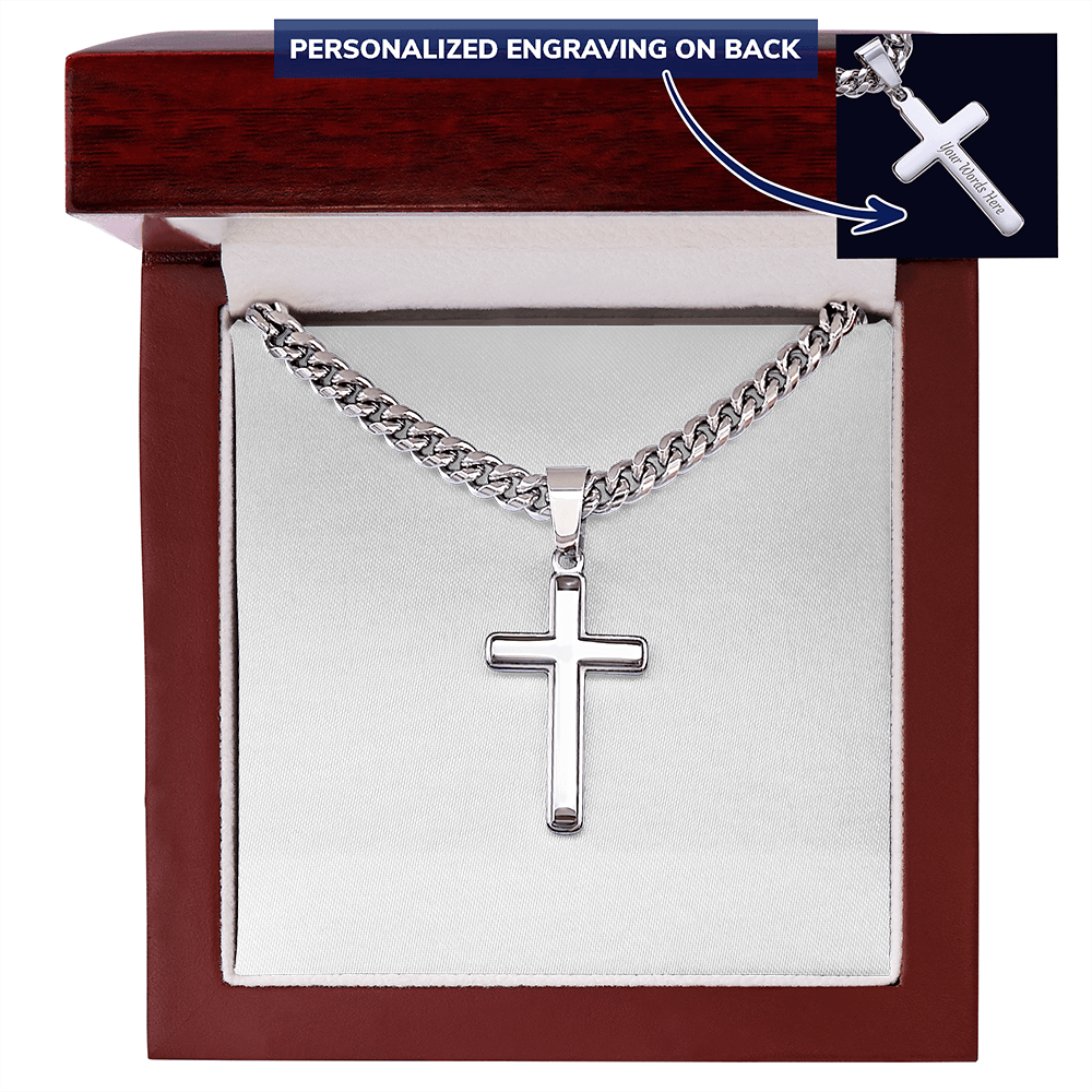 Custom Personalized Cross with Cuban Link Chain